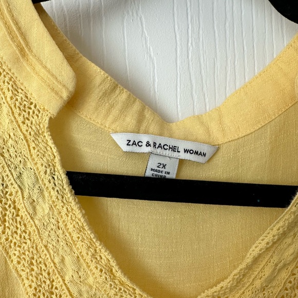 Zac & Rachel Yellow blouse 2x - Picture 2 of 6